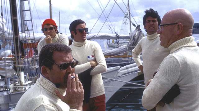 Sur Gitana V, membre de l'équipe de l'Admiral's Cup de 1971 à Cowes (Edmond, Babar, Petipas, Dick Carter) - © Christian Février